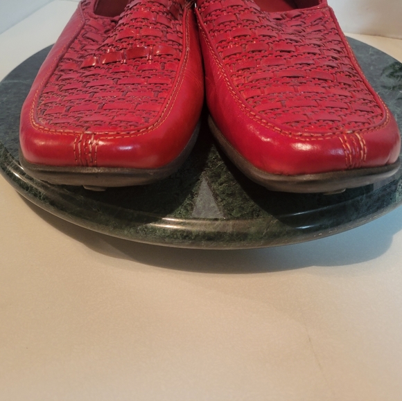 Sesto Meucci  Genuine Woven Leather Red  Loafers Sz, 11 - Picture 3 of 9